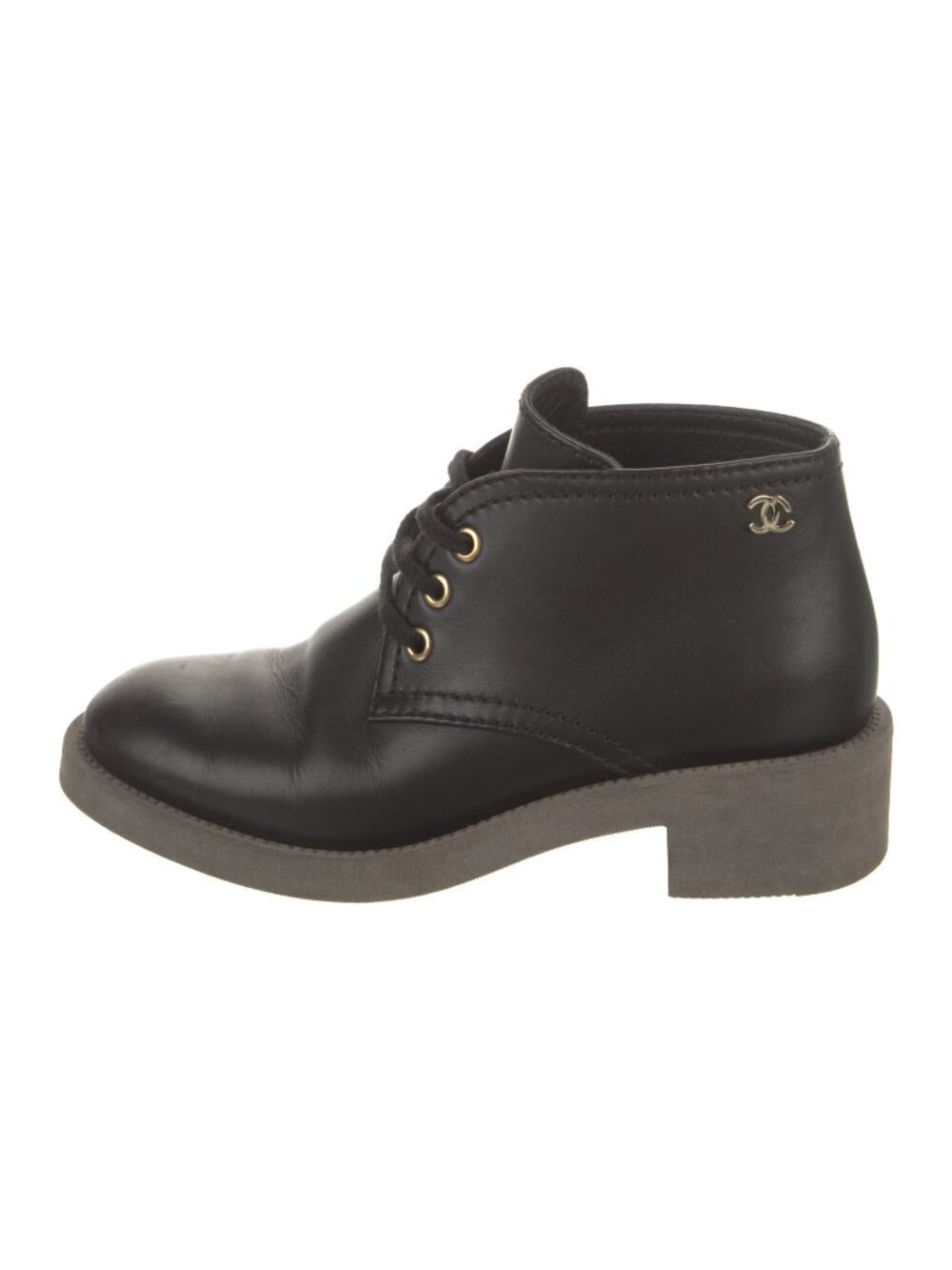 Chanel Interlocking CC Logo Lace-Up Boots EU 36.5
